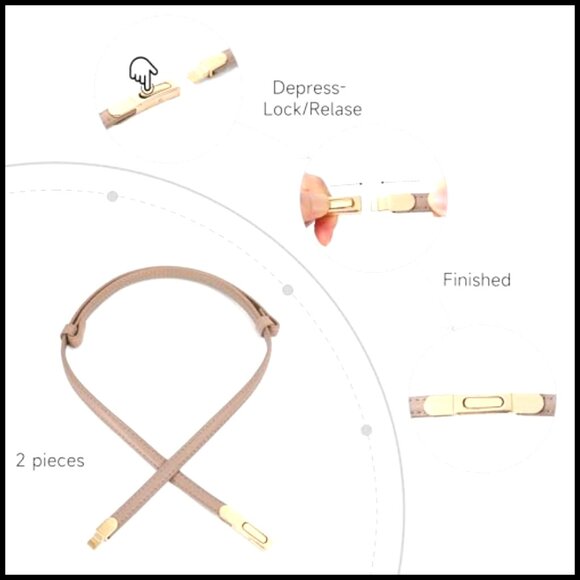 Genuine Leather Skinny Belt Classic Elegant Adjustable Thin Waist Belt Gold main image 5